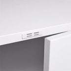 VIYET 23.6x23.6x23.6 Metal Mobile Printer Stand, Adjustable Shelf File Cabinet with Locking Wheels (White)