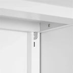 VIYET 23.6x23.6x23.6 Metal Mobile Printer Stand, Adjustable Shelf File Cabinet with Locking Wheels (White)