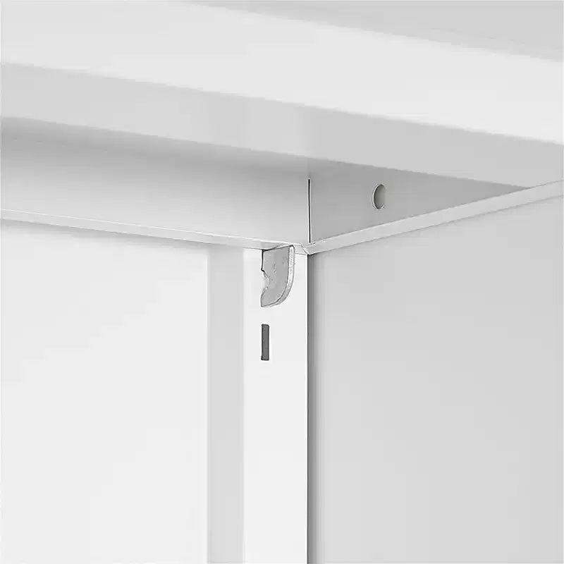 VIYET 23.6x23.6x23.6 Metal Mobile Printer Stand, Adjustable Shelf File Cabinet with Locking Wheels (White)