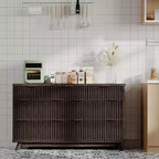 Fluted 7 Drawers Dresser for Bedroom,54Wide Modern Chest of Drawers,Curved Profile Design,Wood Storage Cabinet Organizer for Living Room,Hallway