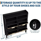 Acekool Shoe Storage Cabinet with 4 Flip Drawers, Slim Entryway Organizer with Adjustable Dividers, for Hallway or Bedroom