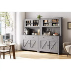 Kitchen Pantry Cabinet with Microwave Stand, Freestanding Hutch Cabinet with Buffet Cupboard, Tall Storage Cabinets for Kitchen, Dining Room