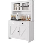 Kitchen Pantry Cabinet with Microwave Stand, Freestanding Hutch Cabinet with Buffet Cupboard, Tall Storage Cabinets for Kitchen, Dining Room