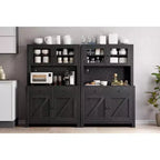 Kitchen Pantry Cabinet with Microwave Stand, Freestanding Hutch Cabinet with Buffet Cupboard, Tall Storage Cabinets for Kitchen, Dining Room