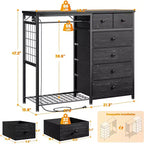 Dresser with 6 Drawers, Storage Tower, Organizer Unit, Fabric Dresser for Bedroom, Hallway, Entryway, Closets, Gray