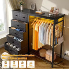 Dresser with 6 Drawers, Storage Tower, Organizer Unit, Fabric Dresser for Bedroom, Hallway, Entryway, Closets, Gray