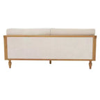 Mid-century Loveseat Sofa with Soft Upholstery, Rattan Armrests & Wooden Legs, 2-Seater Sofa for Living Room, Bedroom, or Apartment-Panipeachy