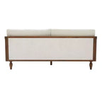 Mid-century Loveseat Sofa with Soft Upholstery, Rattan Armrests & Wooden Legs, 2-Seater Sofa for Living Room, Bedroom, or Apartment-Panipeachy
