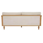 Mid-century Loveseat Sofa with Soft Upholstery, Rattan Armrests & Wooden Legs, 2-Seater Sofa for Living Room, Bedroom, or Apartment-Panipeachy
