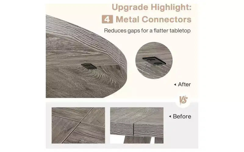 TUYOHW Wood Dining Table with Thickened Tabletop,47 Round Kitchen Table for 4-6,Spacious & Multifunctional Table for Dining Room,Living Room