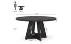TUYOHW Wood Dining Table with Thickened Tabletop,47 Round Kitchen Table for 4-6,Spacious & Multifunctional Table for Dining Room,Living Room
