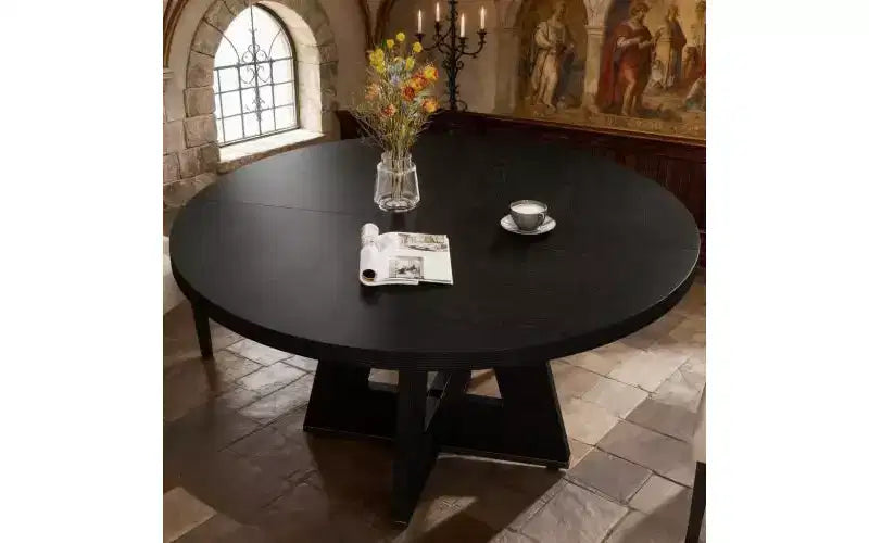 TUYOHW Wood Dining Table with Thickened Tabletop,47 Round Kitchen Table for 4-6,Spacious & Multifunctional Table for Dining Room,Living Room