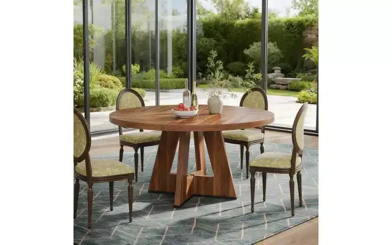 TUYOHW Wood Dining Table with Thickened Tabletop,47 Round Kitchen Table for 4-6,Spacious & Multifunctional Table for Dining Room,Living Room