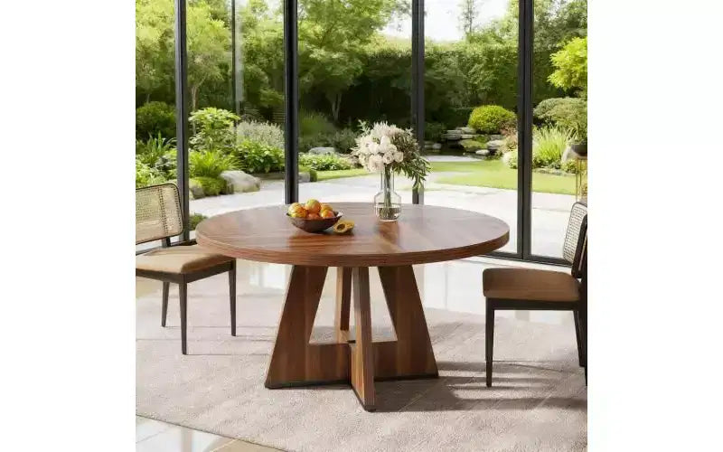 TUYOHW Wood Dining Table with Thickened Tabletop,47 Round Kitchen Table for 4-6,Spacious & Multifunctional Table for Dining Room,Living Room