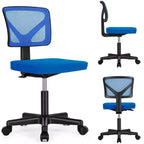 TUYOHW Low-Back Mesh Armless Office Chair, Computer Chair with Lumbar Support, Desk Chair for Study, Office, Reading Room