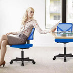 TUYOHW Low-Back Mesh Armless Office Chair, Computer Chair with Lumbar Support, Desk Chair for Study, Office, Reading Room