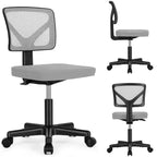 TUYOHW Low-Back Mesh Armless Office Chair, Computer Chair with Lumbar Support, Desk Chair for Study, Office, Reading Room