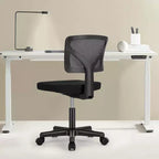 TUYOHW Low-Back Mesh Armless Office Chair, Computer Chair with Lumbar Support, Desk Chair for Study, Office, Reading Room