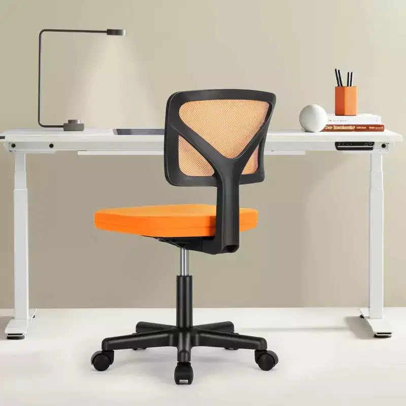 TUYOHW Low-Back Mesh Armless Office Chair, Computer Chair with Lumbar Support, Desk Chair for Study, Office, Reading Room