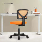 TUYOHW Low-Back Mesh Armless Office Chair, Computer Chair with Lumbar Support, Desk Chair for Study, Office, Reading Room