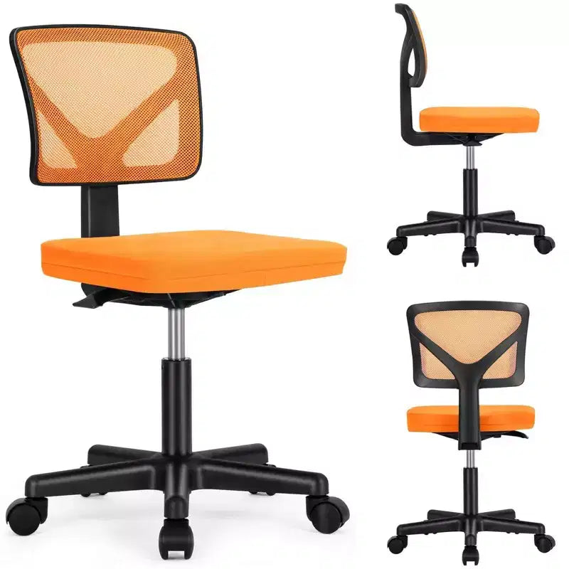 TUYOHW Low-Back Mesh Armless Office Chair, Computer Chair with Lumbar Support, Desk Chair for Study, Office, Reading Room