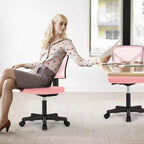 TUYOHW Low-Back Mesh Armless Office Chair, Computer Chair with Lumbar Support, Desk Chair for Study, Office, Reading Room