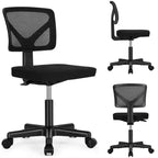 TUYOHW Low-Back Mesh Armless Office Chair, Computer Chair with Lumbar Support, Desk Chair for Study, Office, Reading Room
