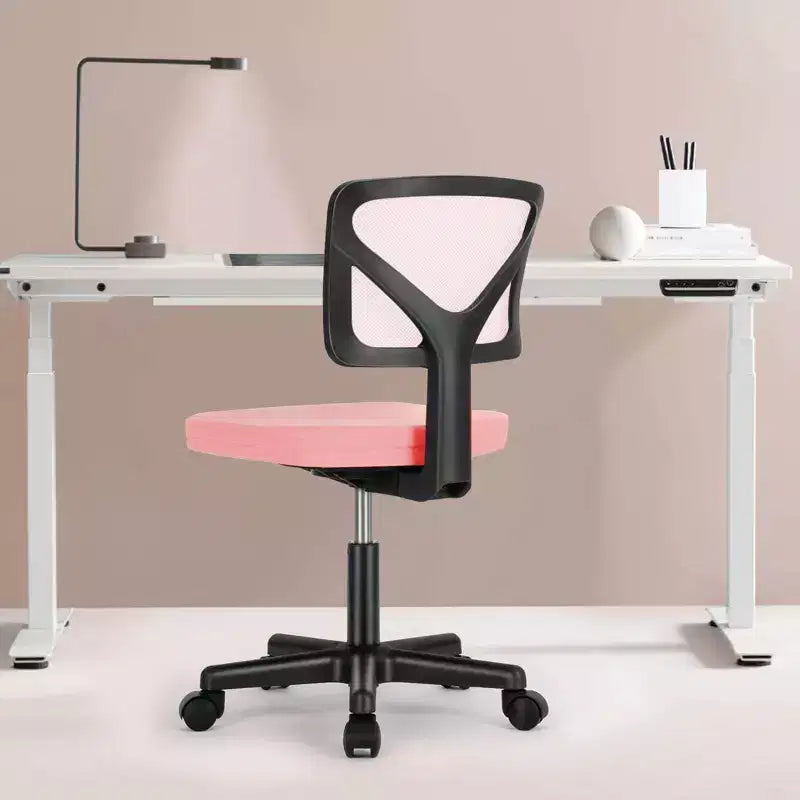 TUYOHW Low-Back Mesh Armless Office Chair, Computer Chair with Lumbar Support, Desk Chair for Study, Office, Reading Room