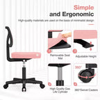 TUYOHW Low-Back Mesh Armless Office Chair, Computer Chair with Lumbar Support, Desk Chair for Study, Office, Reading Room