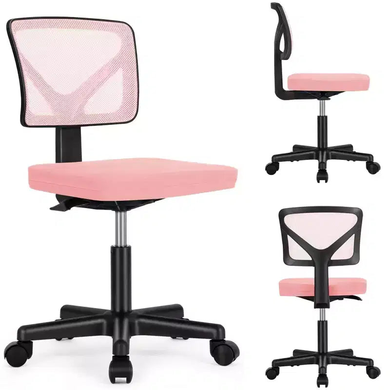 TUYOHW Low-Back Mesh Armless Office Chair, Computer Chair with Lumbar Support, Desk Chair for Study, Office, Reading Room