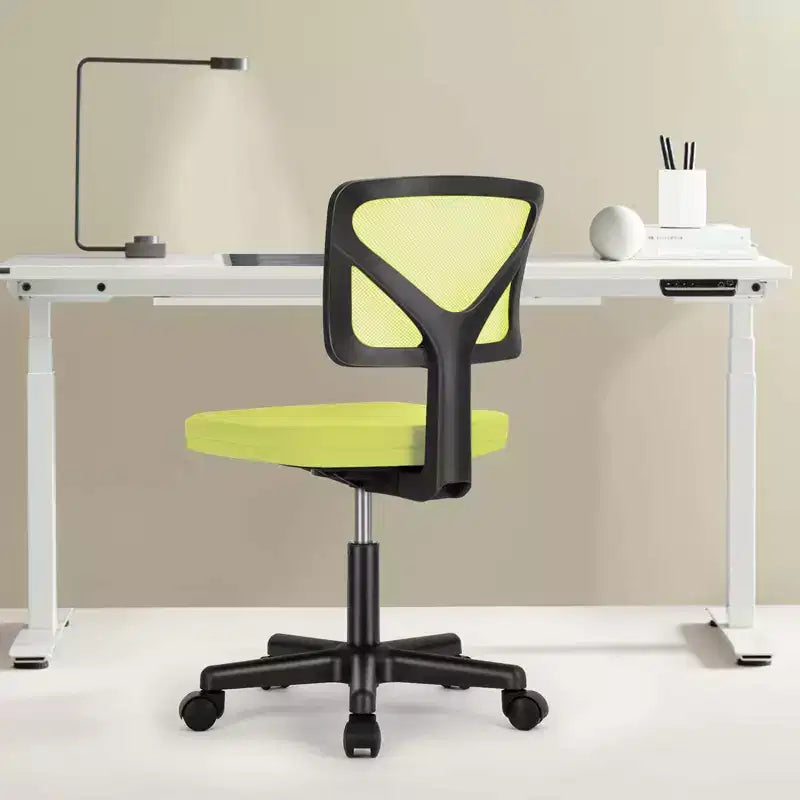 TUYOHW Low-Back Mesh Armless Office Chair, Computer Chair with Lumbar Support, Desk Chair for Study, Office, Reading Room