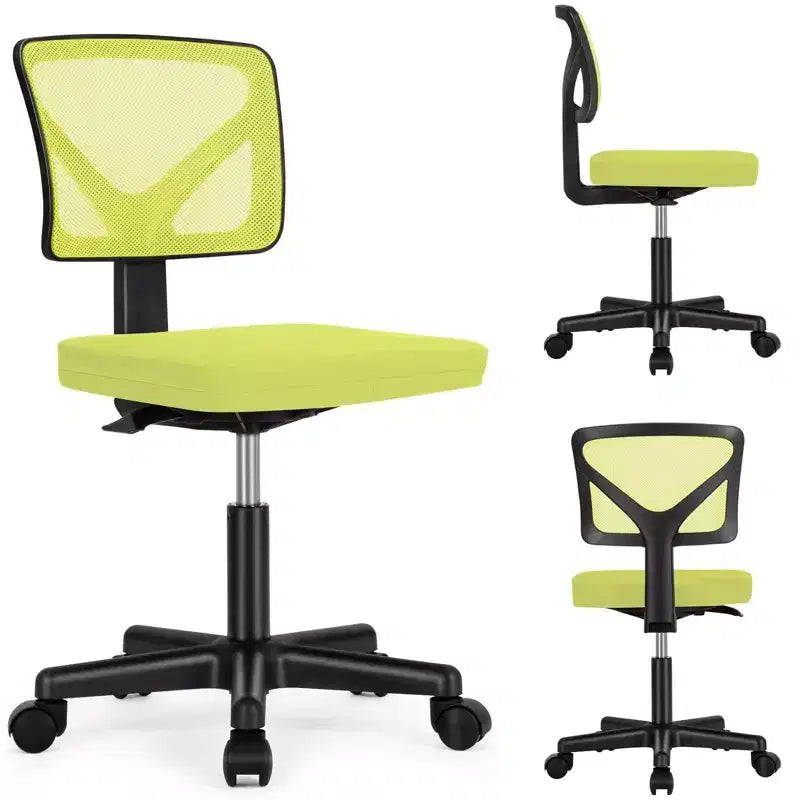 TUYOHW Low-Back Mesh Armless Office Chair, Computer Chair with Lumbar Support, Desk Chair for Study, Office, Reading Room