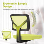 TUYOHW Low-Back Mesh Armless Office Chair, Computer Chair with Lumbar Support, Desk Chair for Study, Office, Reading Room