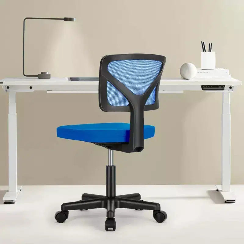 TUYOHW Low-Back Mesh Armless Office Chair, Computer Chair with Lumbar Support, Desk Chair for Study, Office, Reading Room