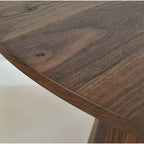 5-Piece Round Dining Set, 46 Walnut-Tone Pedestal Table and Armless Upholstered Chairs, for Breakfast Nooks-Panipeachy
