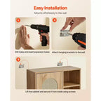 Wall Mounted Bathroom Cabinet with 5-Level Adjustable Shelf for Over Toilet Storage