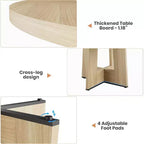 47 Round Dining Table for 4-6 People - Circle Kitchen Dinner Table with Sturdy Pedestal Base, for Living Room, Kitchen, Apartment