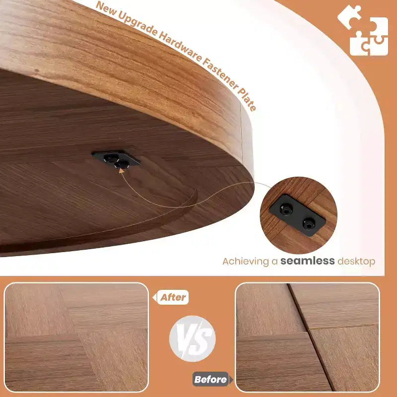47 Round Dining Table for 4-6 People - Circle Kitchen Dinner Table with Sturdy Pedestal Base, for Living Room, Kitchen, Apartment