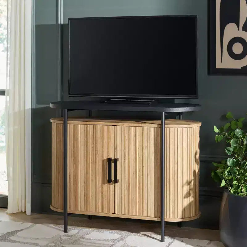 Etka Tambour Doors Compact Sideboard - MED3111 - Safavieh