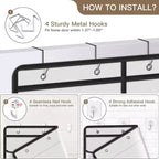 Non-Woven Fabric Hanging Storage Bag, 5-Grid Wall-Mounted Organizer, Gray, for Closet Bedroom Door