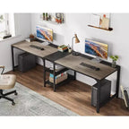 Lantine 90.5 Inch Large Double Home Office Computer Desk Two Person Study Table