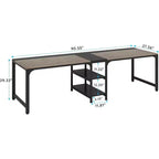 Lantine 90.5 Inch Large Double Home Office Computer Desk Two Person Study Table