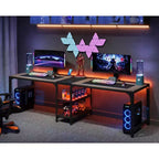 Lantine 90.5 Inch Large Double Home Office Computer Desk Two Person Study Table