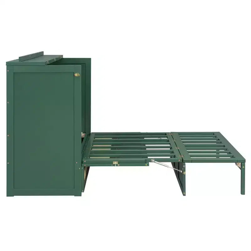 Full Murphy Bed Cabinet Bed, Full Size Murphy Bed with Storage Drawers, Wood Full Wall Bed Rattan Chest Murphy Bed Frame