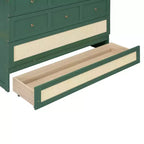 Full Murphy Bed Cabinet Bed, Full Size Murphy Bed with Storage Drawers, Wood Full Wall Bed Rattan Chest Murphy Bed Frame