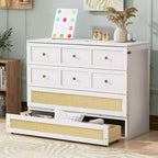 Full Murphy Bed Cabinet Bed, Full Size Murphy Bed with Storage Drawers, Wood Full Wall Bed Rattan Chest Murphy Bed Frame