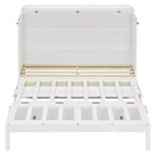Full Murphy Bed Cabinet Bed, Full Size Murphy Bed with Storage Drawers, Wood Full Wall Bed Rattan Chest Murphy Bed Frame
