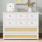 Full Murphy Bed Cabinet Bed, Full Size Murphy Bed with Storage Drawers, Wood Full Wall Bed Rattan Chest Murphy Bed Frame