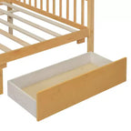 Twin/Full Size Wooden House Bed with 2 Storage Drawers, Wood Montessori Daybed Frame with Roof