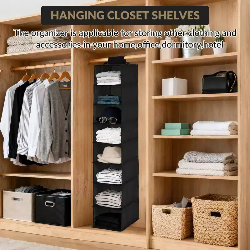 COZONY 3 Pack Hanging Shoe Organizer for Closet, 8-Shelf Storage Holder w/ 2 Hooks, No Tools Needed Installation, Space-Saving Shelf for Shoes&Purses